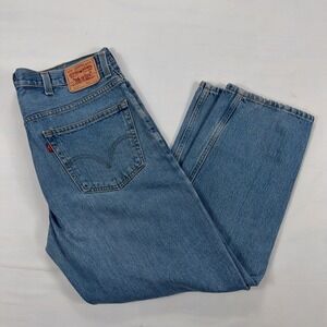 Levi's 550 Relaxed Fit Tapered Leg Jeans Light Wash Denim 40x30 Blue Mens